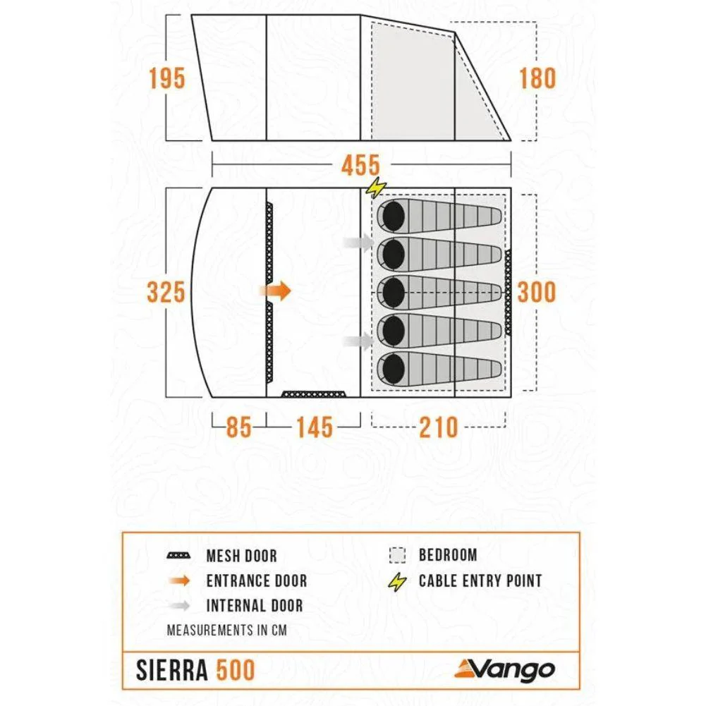 Vango Sierra 500 - 5-Man Tent (Deep Blue) - Image 2