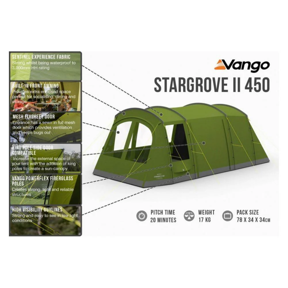 Vango Stargrove 11 450 Poled Tent  - 4 Man Tent (2022) - Image 3