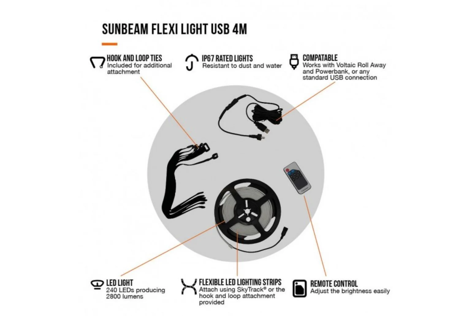Vango Sunbeam Flexi Light USB - 4 Metres - Image 3