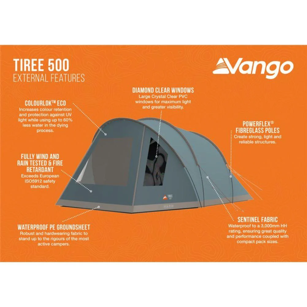 Vango Tiree 500 Tent - 5 Man Tent (Mineral Green) - Image 3