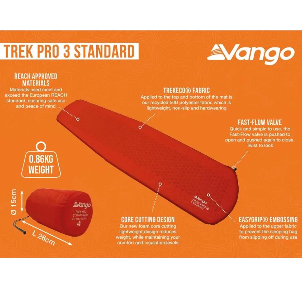 Vango Trek Pro 3 Standard Self-Inflating Mat - Image 2