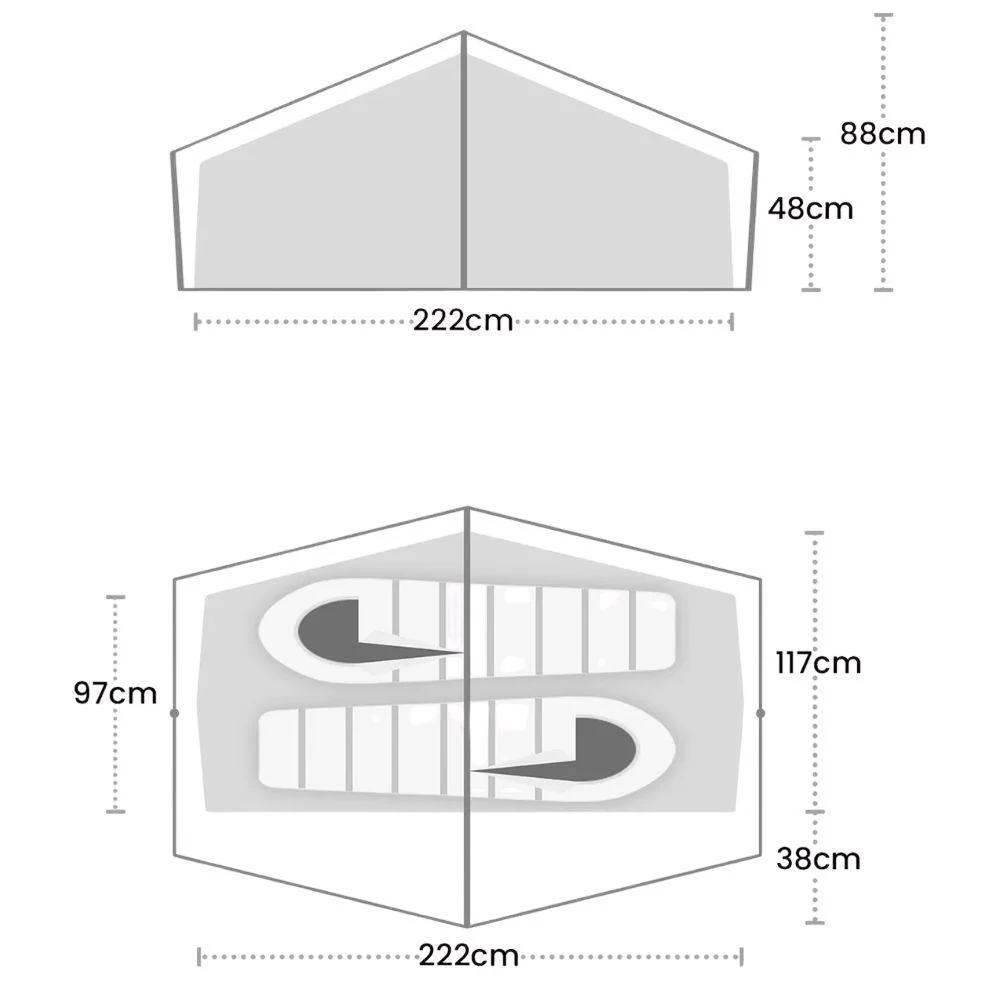 Wild Country Halny Elite 2 Tent + Halny Elite 2 Tent Footprint + Free Wild Country Aluminium Alloy V-Angle Peg (10 Pack) - Image 3