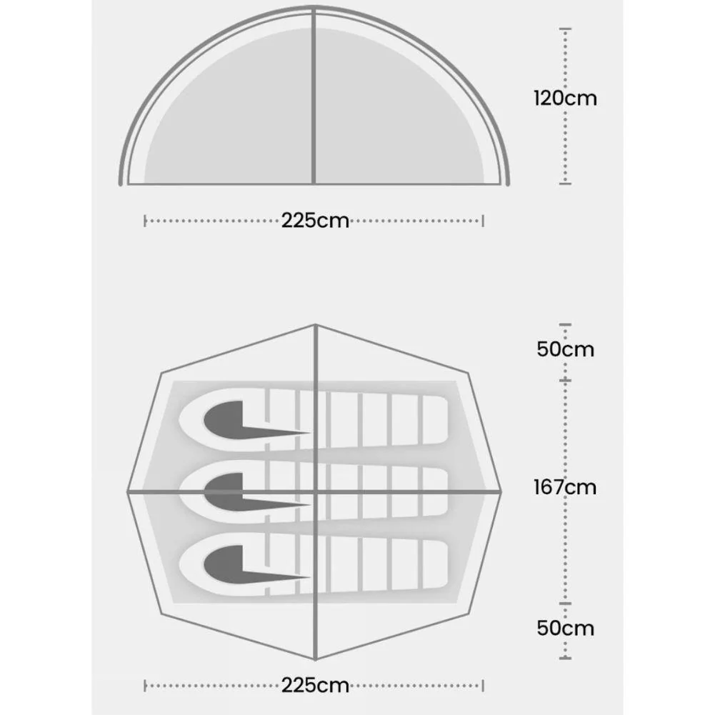 Wild Country Helm Compact 3 Tent + Helm Compact 3 Footprint + 10x Free Aluminium Alloy V-Angle Peg - Image 3