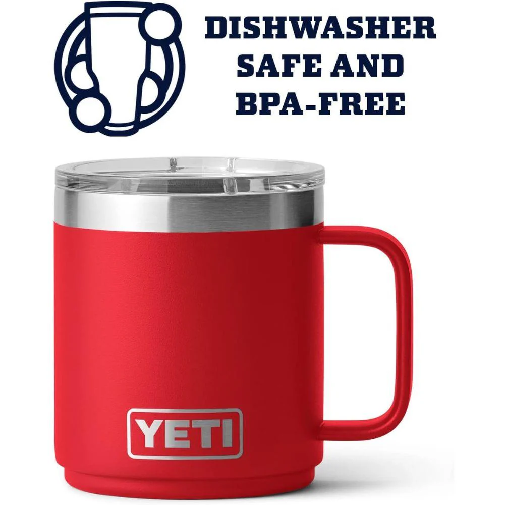 Yeti Rambler 10 oz (296 ml) Stackable Mug (Rescue Red) - Image 4