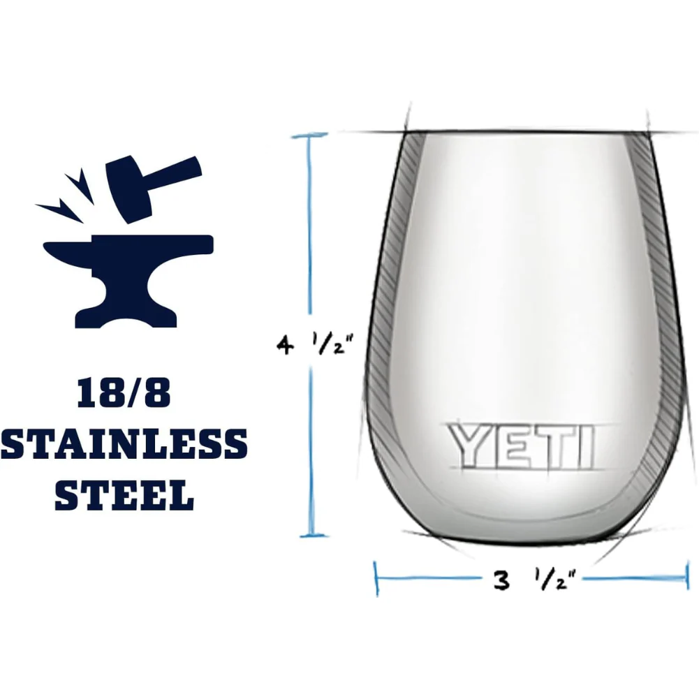 Yeti Rambler 10 OZ  Wine Tumbler (Navy) - Image 5