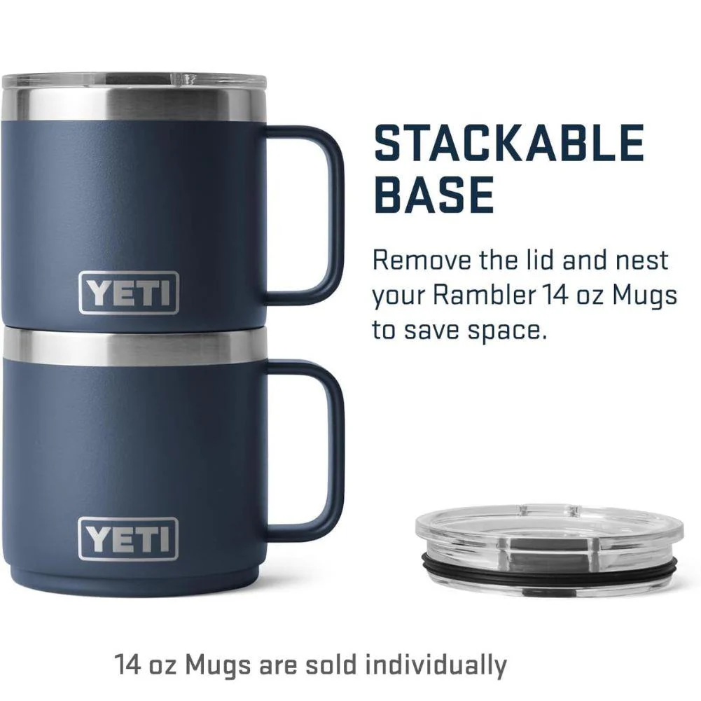 Yeti Rambler 14oz (414 ml) Stackable Mug (Big Sky Blue) - Image 8
