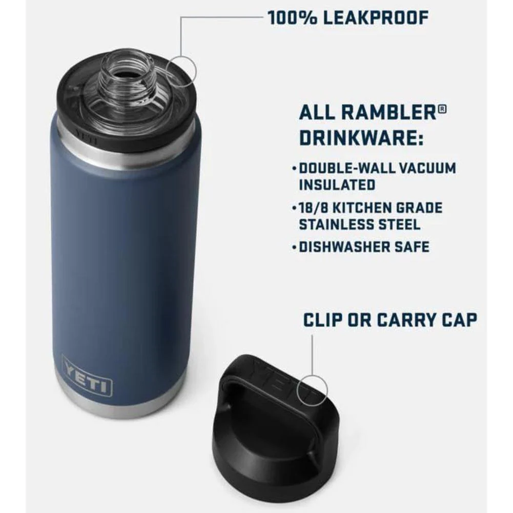 Yeti Rambler 26 OZ (769 ml) Bottle With Chug Cap (Big Sky Blue) - Image 8