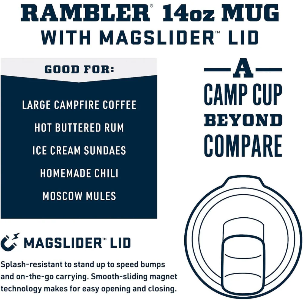 Yeti Rambler Mug 14OZ (Navy) - Image 6
