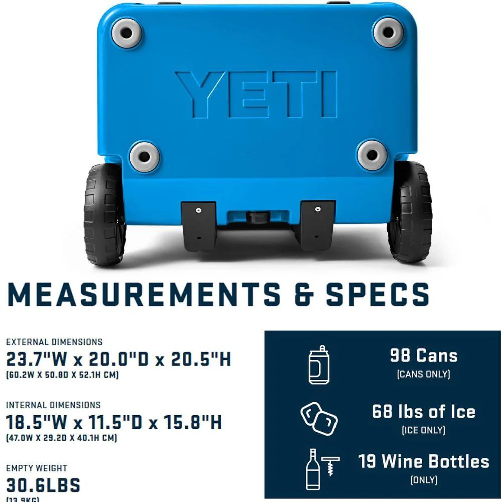 Yeti Roadie 60 Wheeled Cool Box (Big Wave Blue) - Image 11